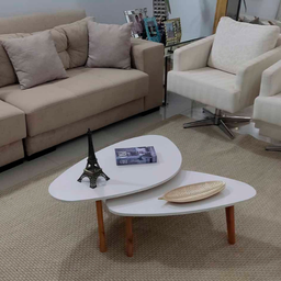 Conjunto Mesa de Centro Orgânica Paris White - 4