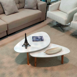 Conjunto Mesa de Centro Orgânica Paris White - 2