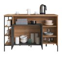 Ver imagem 4 de Mesa Ilha Gourmet 131 Cm 2 Portas P1035 Grafite Mell Pp Milani Store