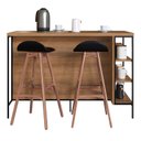 Ver imagem 5 de Mesa Ilha Gourmet 131 Cm 2 Portas P1035 Grafite Mell Pp Milani Store