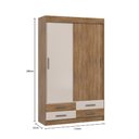 Ver imagem 4 de Guarda-roupa Solteiro 2 Portas de Correr 4 Gavetas Flex Color com Corrediças Telescópicas