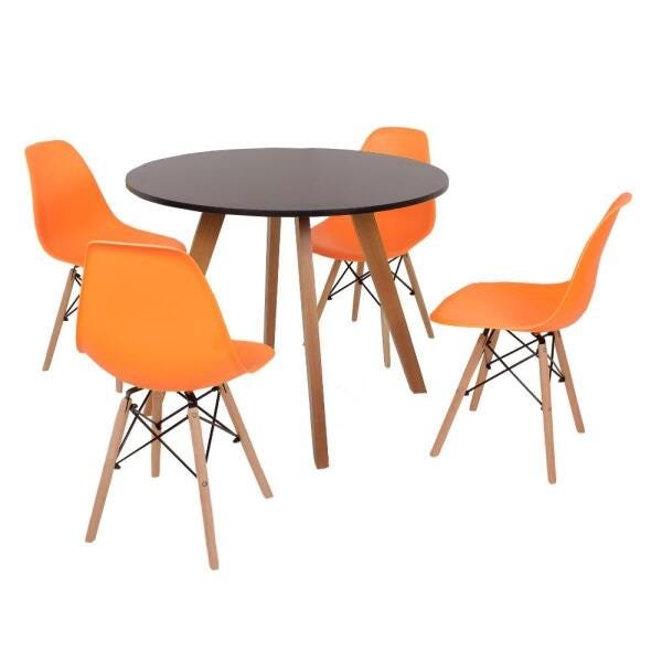 Conjunto Mesa de Jantar Redonda 1,35m – 4450 com 4 Cadeiras – LUIZA