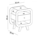 Ver imagem 2 de Conjunto Mesas de Cabeceira Theo 2 Gavetas com Porta Usb e C Cinamomo/off White - Pnr Móveis