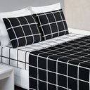Ver imagem 1 de Jogo de Lençol Cama Solteiro 3 Peças 200 Fios Micropercal Austin:Preto