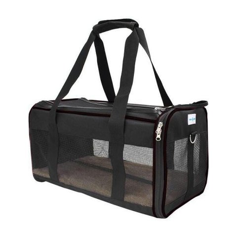 Bolsa Transporte Para Pet Viagem Preta Duke & Dixie