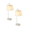 Luminária de Mesa Abajur Design D22x49cm Branco Kit com 2 - 1