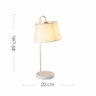 Luminária de Mesa Abajur Design D22x49cm Branco Kit com 2 - 4