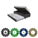 Ver imagem 6 de Bicama Box Baú Solteiro Courino Linho Preto 88x188 com Colchão Hanover Molas Ensacadas Inducol