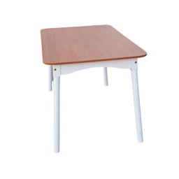 Jogo de Jantar Colonial Brisa Mesa 137x80 Cm + 06 Cadeiras Branca ( Tampo Mel ) Base Branca - 14