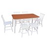 Jogo de Jantar Colonial Brisa Mesa 137x80 Cm + 06 Cadeiras Branca ( Tampo Mel ) Base Branca - 8