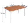 Jogo de Jantar Colonial Brisa Mesa 137x80 Cm + 06 Cadeiras Branca ( Tampo Mel ) Base Branca - 13