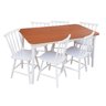 Jogo de Jantar Colonial Brisa Mesa 137x80 Cm + 06 Cadeiras Branca ( Tampo Mel ) Base Branca - 9