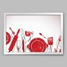 Quadro Cozinha Kit Culinário - 20x30cm - Moldura Caixa Branco - 1