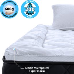 Pillow Top Queen Extra Macio Toque de Pluma em Fibra Siliconada 600g/m2 158x198cm Bf Colchões - 3