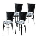 Ver imagem 1 de 4 Cadeiras Preta para Mesa Hawai Preta Assento Floral:floral Branco