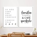 Ver imagem 1 de Kit 2 Quadros Família Unida e Café 24x18cm:moldura Branca
