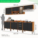 Ver imagem 6 de Cozinha Compacta para Cooktop 5 Bocas 5 Peças 12 Portas 2 Gavetas Paris Sallêto Móveis