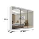 Ver imagem 3 de Guarda Roupa Casal  com Espelho 3 Portas 6 Gavetas São Paulo Branco