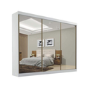 Ver imagem 2 de Guarda Roupa Casal  com Espelho 3 Portas 6 Gavetas São Paulo Branco