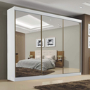 Ver imagem 1 de Guarda Roupa Casal  com Espelho 3 Portas 6 Gavetas São Paulo Branco