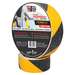 Fita Antiderrapante 50 Mm X 20 Metros - Listrada (amarela e Preta) - 2