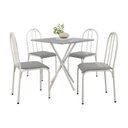 Ver imagem 2 de Conjunto Mesa com 4 Cadeiras 544.Arc e Tampo Quadrado Diamante Branco/Cinza
