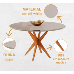 Mesa Simpatia 1,08 4 Cadeiras Jade Linho Jcm Cinamomo/off - 3