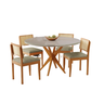 Mesa Simpatia 1,08 4 Cadeiras Jade Linho Jcm Cinamomo/off - 2