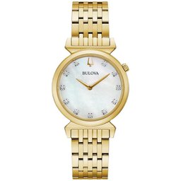 Relógio Bulova Feminino Ref: 97p149 Slim Dourado Diamante - 1