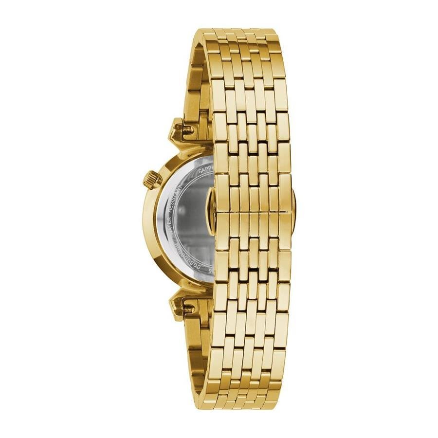 Relógio Bulova Feminino Ref: 97p149 Slim Dourado Diamante - 2