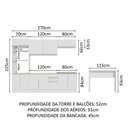 Ver imagem 4 de Armário de Cozinha Completa 315cm Branco Glamy Madesa 02