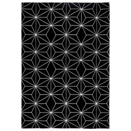 Tapete Sala Quarto Antiderrapante Geometrico 1,32x2,50 Preto/Cru Star - 2