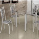 Ver imagem 1 de Conjunto Mesa Quadrada Tampo de Vidro e 4 Cadeiras Paris Plus Móveis Teixeira