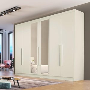 Guarda Roupa Oslo 6 Portas 6 Gavetas com Espelho Mdf - Mademarcs