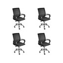 Ver imagem 1 de Kit 4 Cadeiras de Escritório Secretaria Diretor Roma Ergonômica
