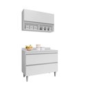 Ver imagem 2 de Kit de Cozinha Esmeralda 100cm 3 Portas com Tampo Branco Maderatto Móveis