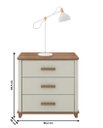 Ver imagem 3 de Mesa de Cabeceira 3 Gavetas Mini Cômoda Maitê Nature com Off White - Potenza