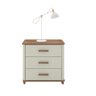 Mesa de Cabeceira 3 Gavetas Mini Cômoda Maitê Nature com Off White - Potenza - 2