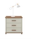 Ver imagem 2 de Mesa de Cabeceira 3 Gavetas Mini Cômoda Maitê Nature com Off White - Potenza
