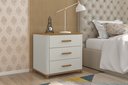 Ver imagem 1 de Mesa de Cabeceira 3 Gavetas Mini Cômoda Maitê Nature com Off White - Potenza