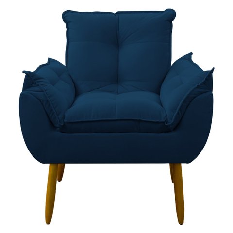 Poltrona Decorativa Sala de Estar Escritório Quarto Azul Marinho Prime