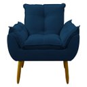 Ver imagem 1 de Poltrona Decorativa Sala de Estar Escritório Quarto Azul Marinho Prime
