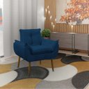 Ver imagem 2 de Poltrona Decorativa Sala de Estar Escritório Quarto Azul Marinho Prime