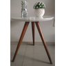 Mesa de canto tampo 40 cm branca vidro pés 60 cm - laqueado com vidro - Branco - 3