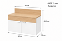 Ver imagem 2 de Gabinete para Banheiro Suspenso Continente 100% MDF 15mm