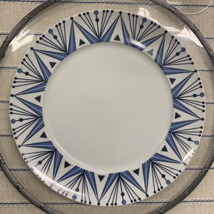 Prato Em Porcelana Coleção Mykonos Silvia Popovic Para Casa Bonita - 06 Unidades Raso