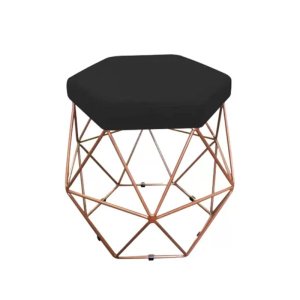 Puff Aramado Onix Bronze Suede Preto