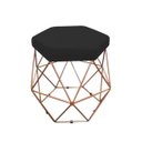 Ver imagem 1 de Puff Aramado Onix Bronze Suede Preto