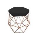 Ver imagem 1 de Puff Aramado Onix Bronze Suede Preto