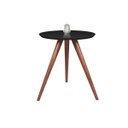 Ver imagem 1 de Mesa de canto tampo 45 cm com vidro várias cores e várias alturas - PRETA VIDRO / PE 50 CM